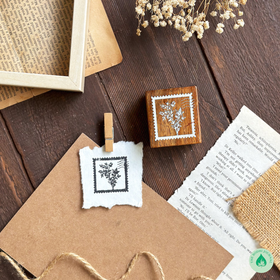 Flower Postage Rubber Stamp The Bodhi Journal